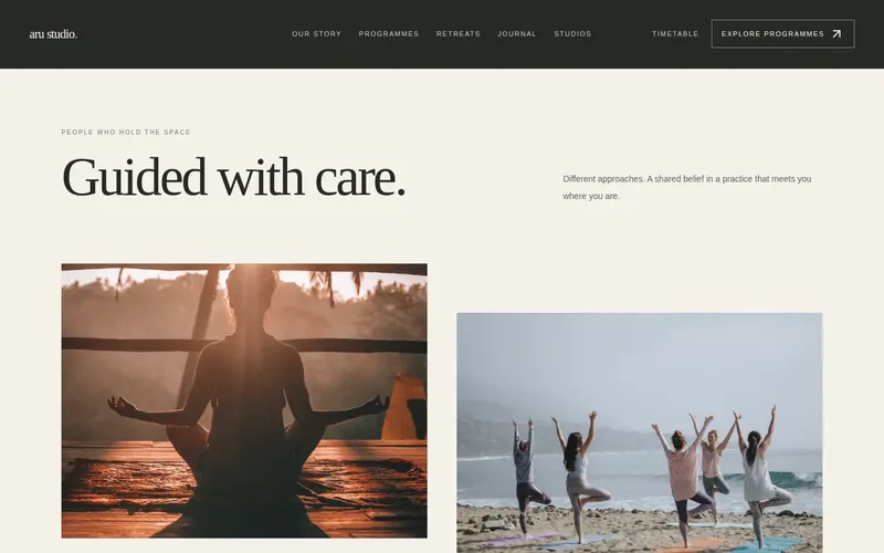 Aru Studio website concept teachers page