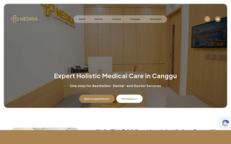 Medira Clinic Bali website homepage
