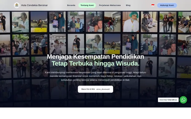 Asta Cendekia Bersinar foundation about page