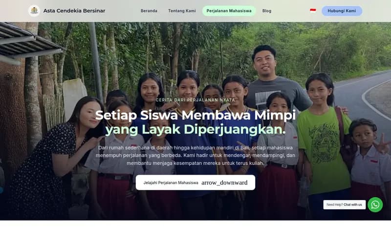 Asta Cendekia Bersinar student journey page